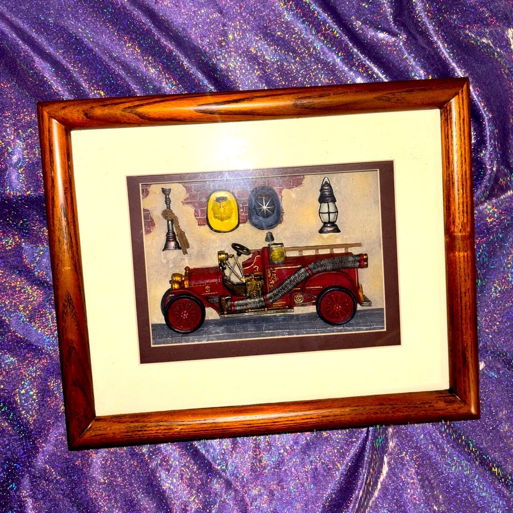 Vintage Fire Fighter Shadow Box